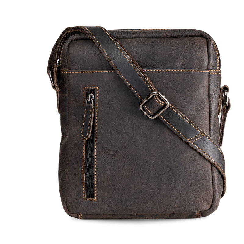 Dallas Leather Shoulder Bag — Brown