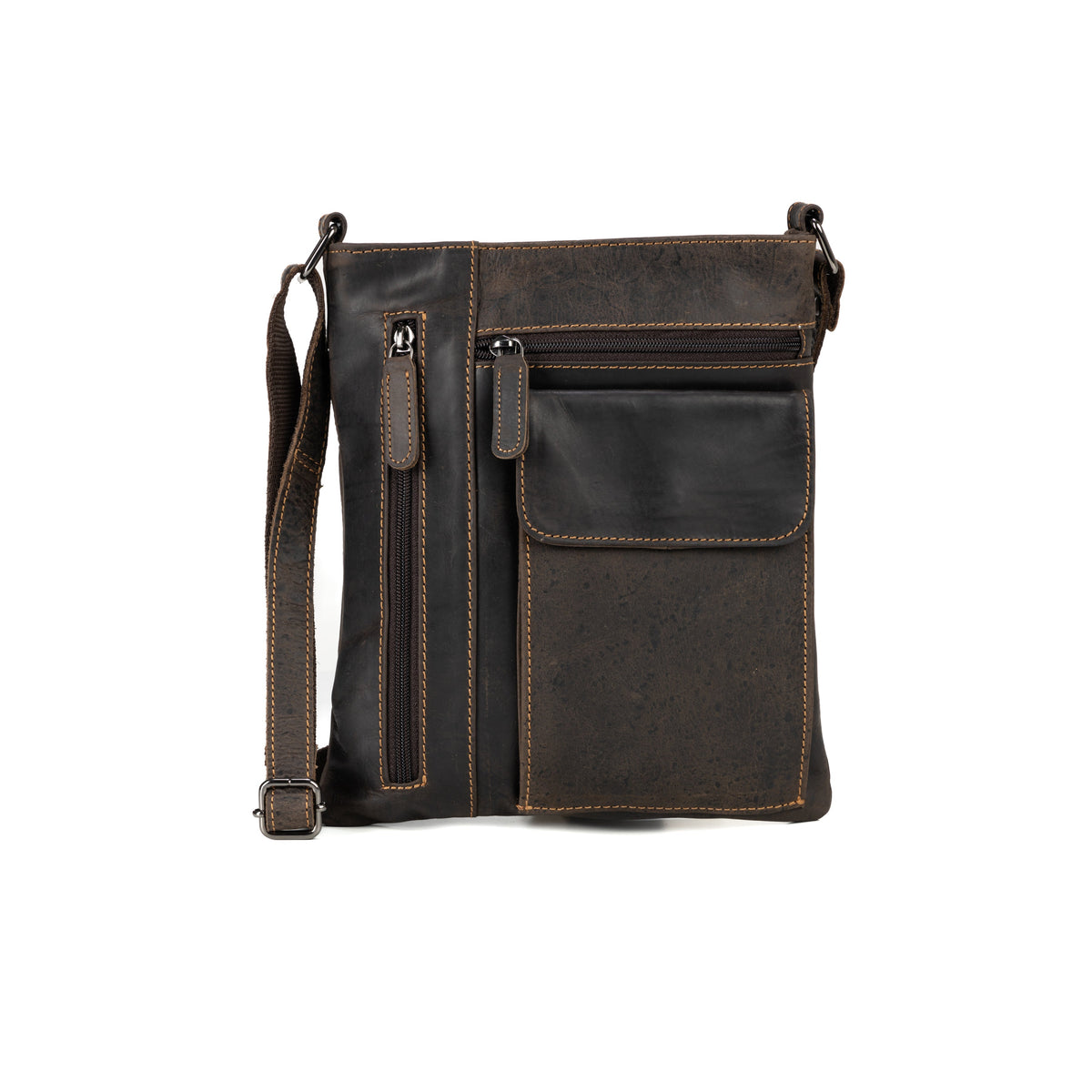 Lucy Ladies Crossbody Leather Bag — Brown