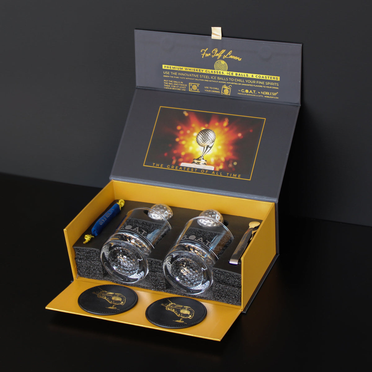 NOBLESIP whiskey golf glass set